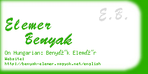 elemer benyak business card